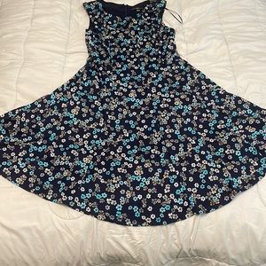 R&K Navy Flowered Dress- Size 12